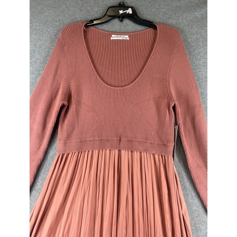 Anthropologie The Thea Twofer Sweater Dress Scoop-Neck Edition Size XLarge Orang - Picture 5 of 10